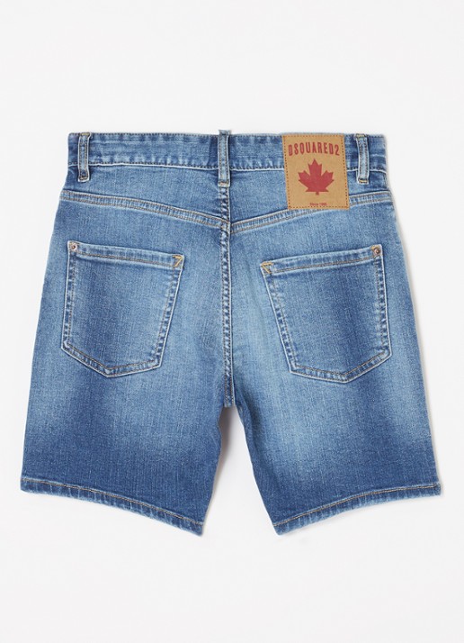 Dsquared2 Straight fit korte broek van denim - voorkant 2 indigo