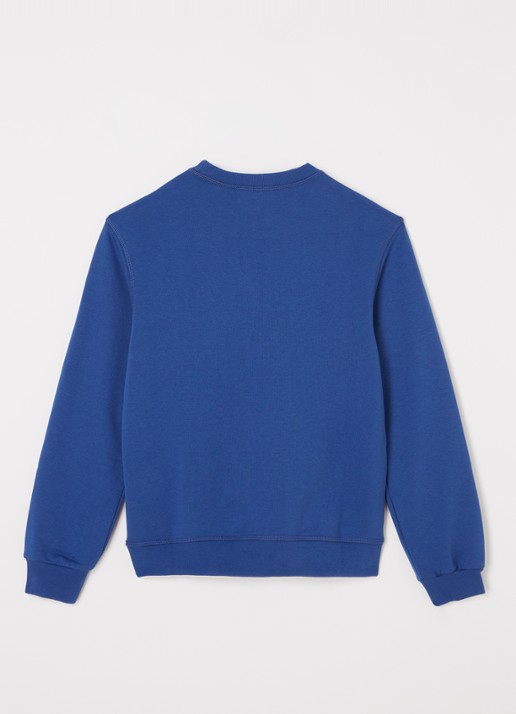 Dsquared2 Sweater met logo - voorkant 2 kobaltblauw