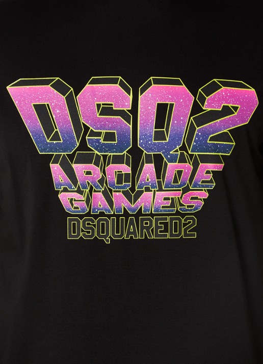 Dsquared2 T-shirt met logoprint  - detail 3 zwart