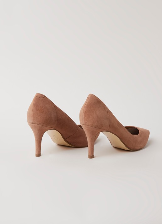 Dune London Andina pump van suède  - detail 3 camel