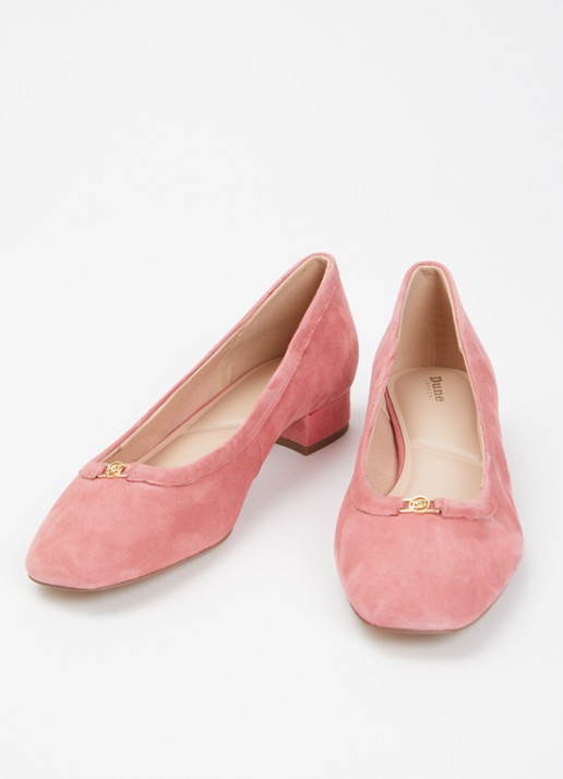 Dune London Approve ballerina met logo  - detail roze