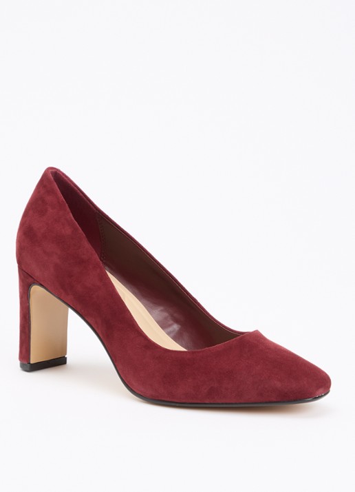 Dune London Arriving pump van leer - voorkant 5 bordeauxrood