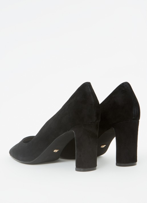 Dune London Arriving pump van leer - achterkant 4 diepzwart