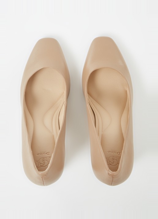 Dune London Arriving pump van leer - detail 2 camel