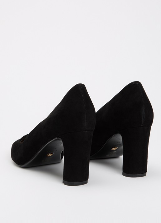 Dune London Arriving pump van suède - achterkant 5 zwart