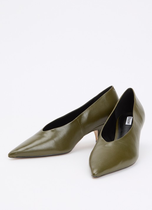 Dune London Audio pump van leer - detail groen