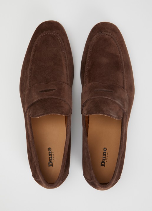 Dune London Barclays loafer van suéde  - detail 4 bruin