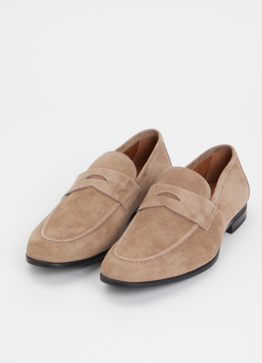 Dune London Barclays loafer van suéde  - detail 2 zand