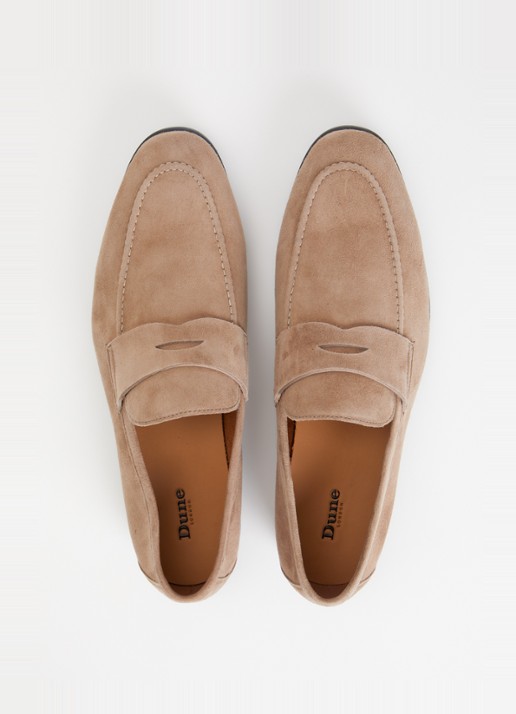 Dune London Barclays loafer van suéde  - detail 3 zand