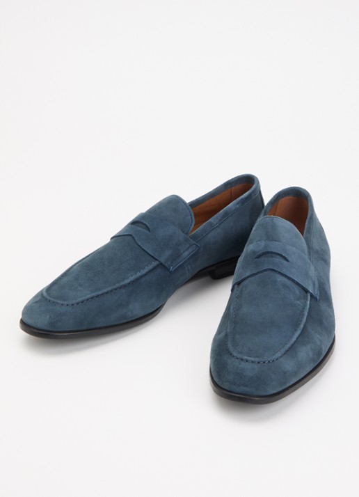 Dune London Barclays loafer van suéde  - detail 2 petrol