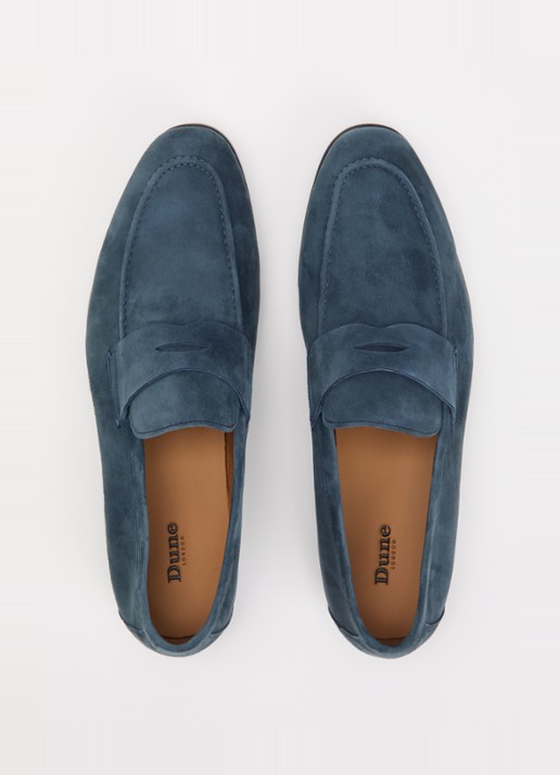 Dune London Barclays loafer van suéde  - detail 3 petrol