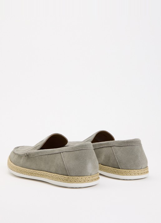 Dune London Barnies slip-on van suède - achterkant olijfgroen