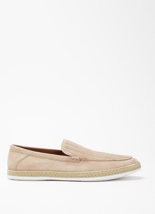 Dune London Barnies slip-on van suède - voorkant beige