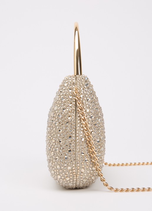 Dune London Beamings clutch met strass en afneembare schouderriem - detail 4 goud