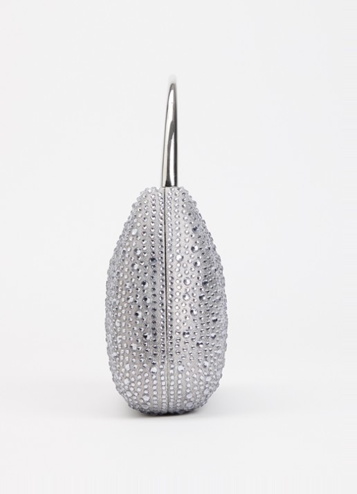 Dune London Beamings clutch met strass en afneembare schouderriem - detail 3 grijs