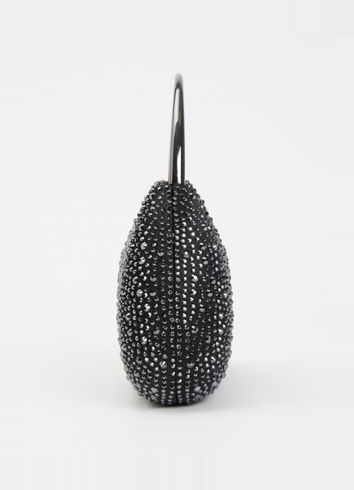 Dune London Beamings clutch met strass en afneembare schouderriem - detail 2 diepzwart
