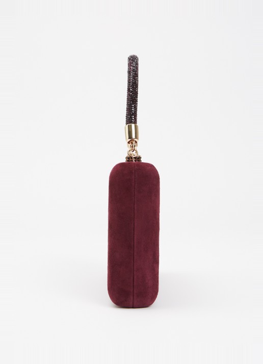 Dune London Beaut clutch met afneembare schouderriem - detail 3 bordeauxrood