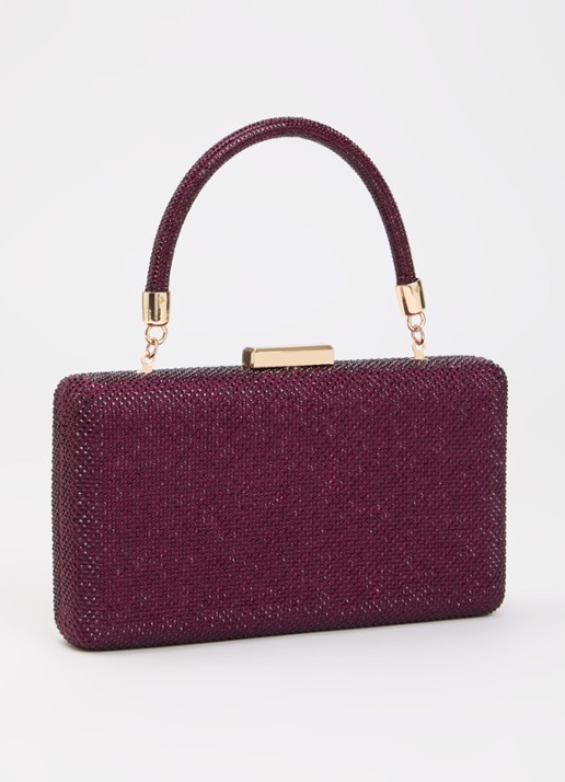 Dune London Beaut clutch met afneembare schouderriem - achterkant 4 paars