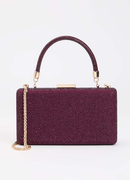 Dune London Beaut clutch met afneembare schouderriem - voorkant 5 paars