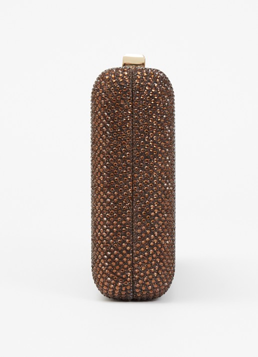 Dune London Beaut clutch met afneembare schouderriem - detail 2 donkerbruin