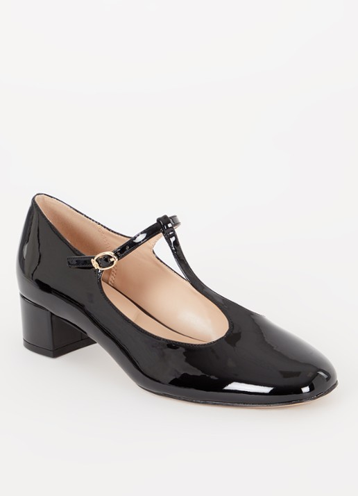 Dune London Believable Mary Jane pump met lakfinish - voorkant 5 zwart