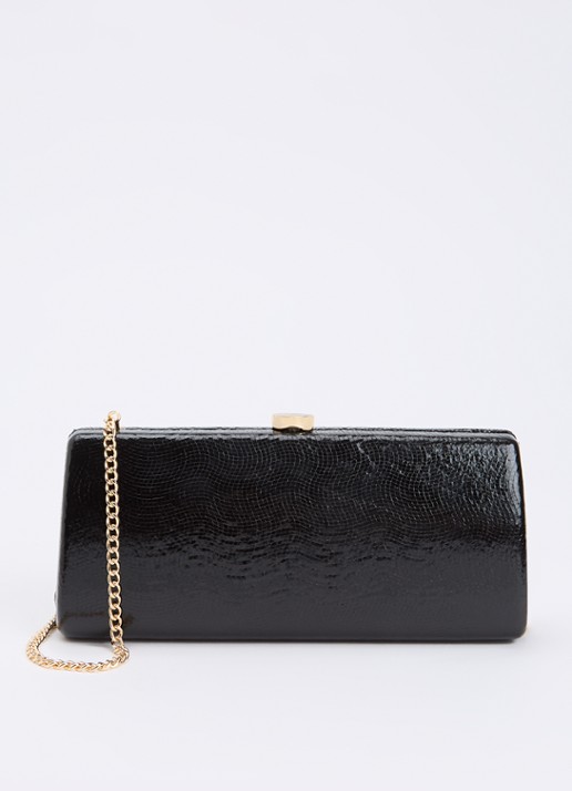 Dune London Belinda clutch met afneembare schouderriem - voorkant 5 zwart