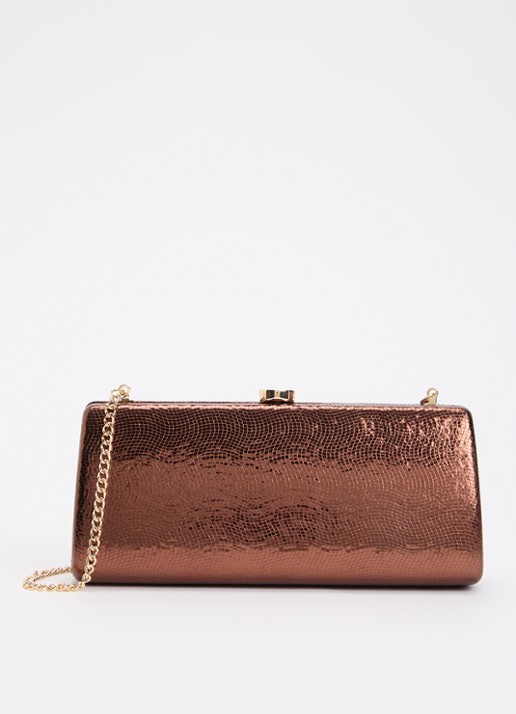 Dune London Belinda clutch met afneembare schouderriem - voorkant 5 roestbruin