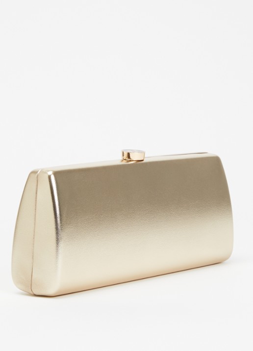 Dune London Belinda clutch met afneembare schouderriem - achterkant goud