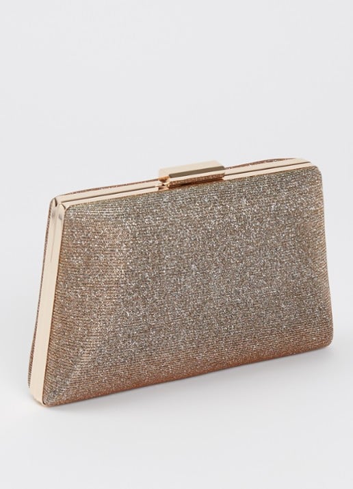 Dune London Bellaria clutch met afneembare schouderriem - achterkant roségoud