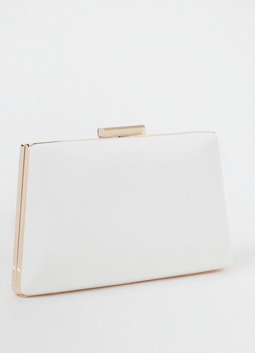 Dune London Bellaria clutch met afneembare schouderriem - achterkant wit
