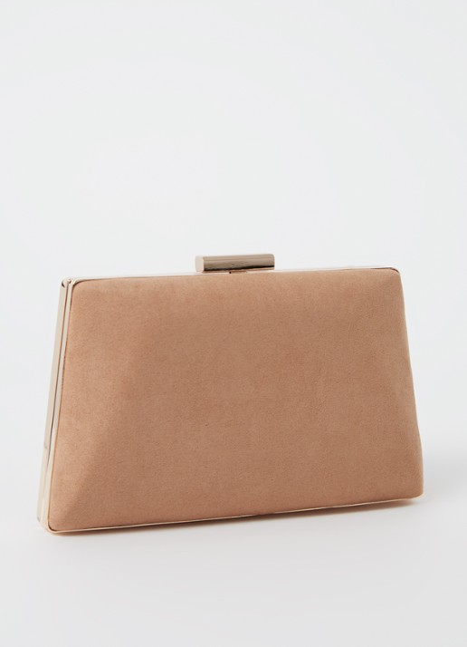 Dune London Bellaria clutch met afneembare schouderriem - achterkant camel