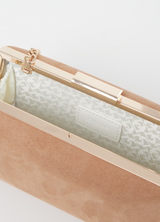 Dune London Bellaria clutch met afneembare schouderriem - detail 2 camel