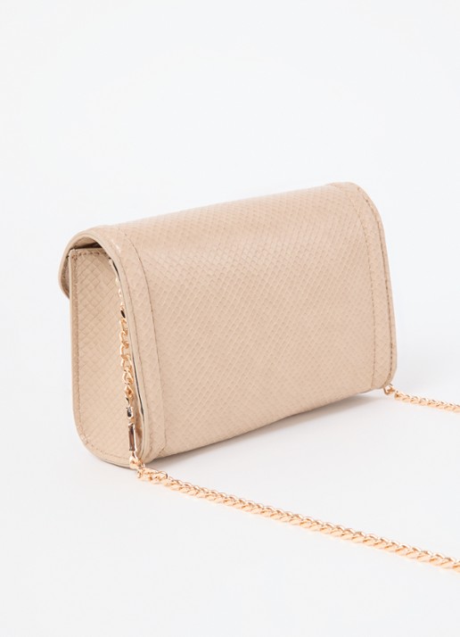 Dune London Bellini clutch met logo - achterkant 2 beige