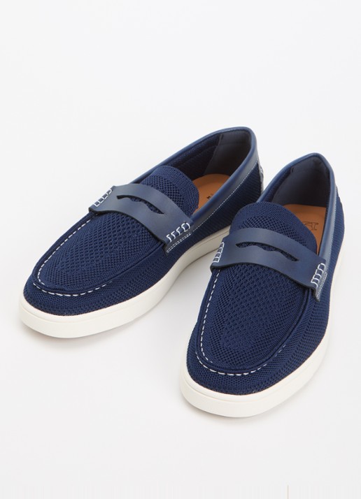 Dune London Benzy loafer met gebreid bovenwerk - detail 3 donkerblauw