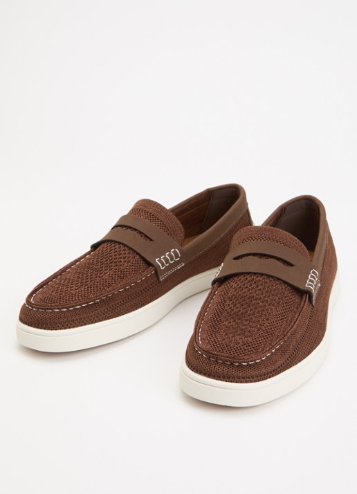 Dune London Benzy loafer met gebreid bovenwerk - detail 2 bruin