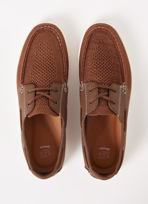 Dune London Blaizerss bootschoen met gebreid bovenwerk - detail 2 hazelnootbruin