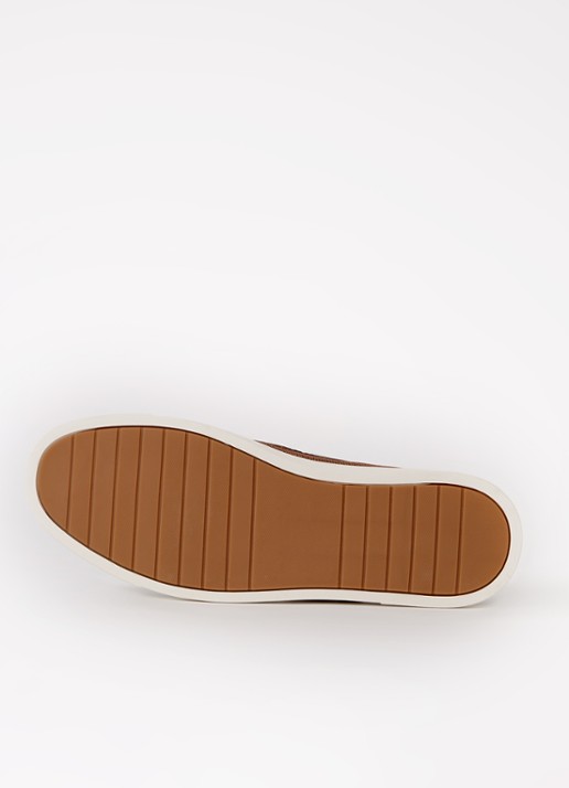 Dune London Blaizerss bootschoen met gebreid bovenwerk - detail 3 hazelnootbruin