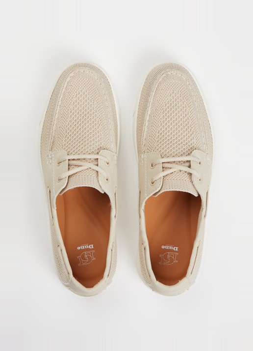 Dune London Blaizerss bootschoen met gebreid bovenwerk - detail 4 creme