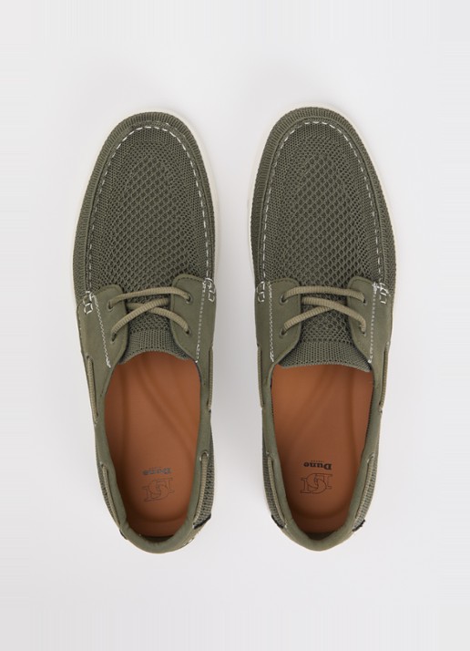 Dune London Blaizerss bootschoen met gebreid bovenwerk - detail 4 olijfgroen