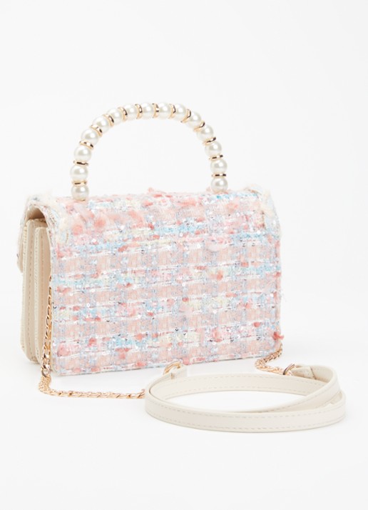 Dune London Blooms crossbodytas met afneembare schouderriem - achterkant 5 roze