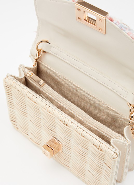 Dune London Blooms crossbodytas met afneembare schouderriem - detail 2 roze