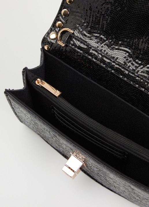 Dune London Blooms crossbodytas met afneembare schouderriem - detail 2 zwart