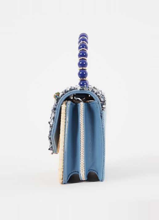 Dune London Blooms crossbodytas met afneembare schouderriem - detail 2 blauw
