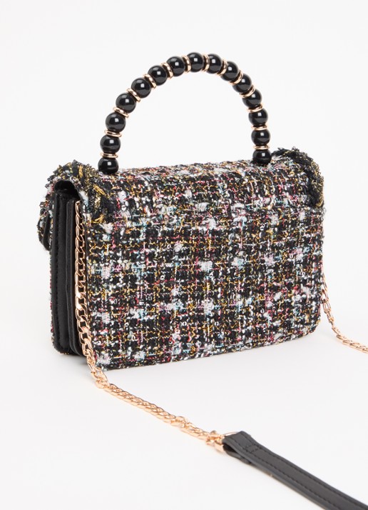 Dune London Blooms crossbodytas met afneembare schouderriem - achterkant 7 zwart