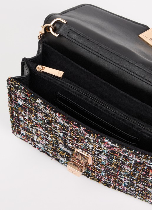 Dune London Blooms crossbodytas met afneembare schouderriem - detail 4 zwart