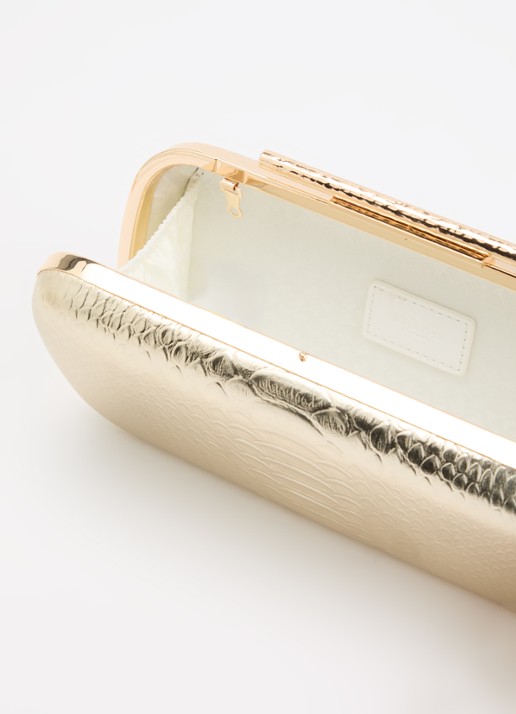 Dune London Body clutch van leer - detail goud