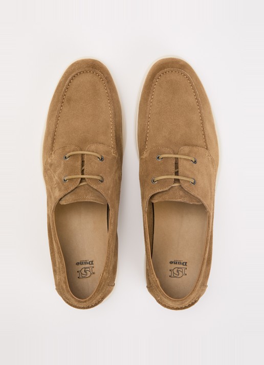 Dune London Boldman bootschoen van suède - detail 4 camel