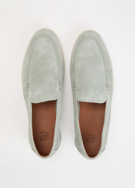Dune London Boltman loafer van leer - detail 2 lichtgroen