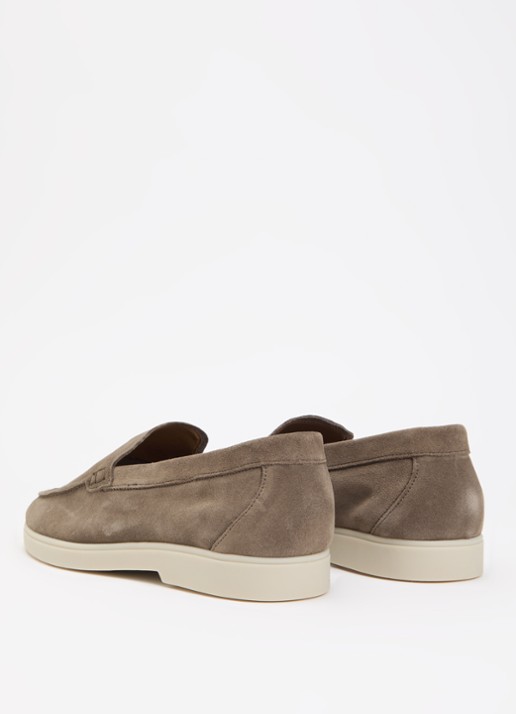 Dune London Boltman loafer van leer - achterkant 5 taupe