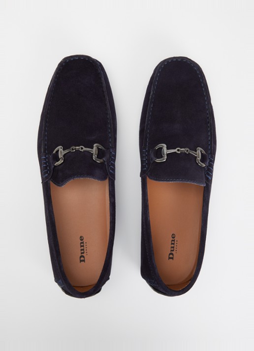 Dune London Brackon mocassin van leer - detail 4 donkerblauw